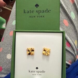 Kate Spade Yellow and Gold Floral Stud Earrings